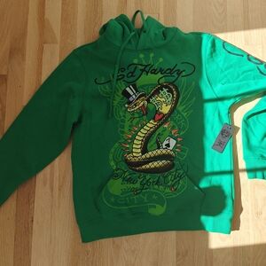 Ed Hardy Green Graphic Hoodie